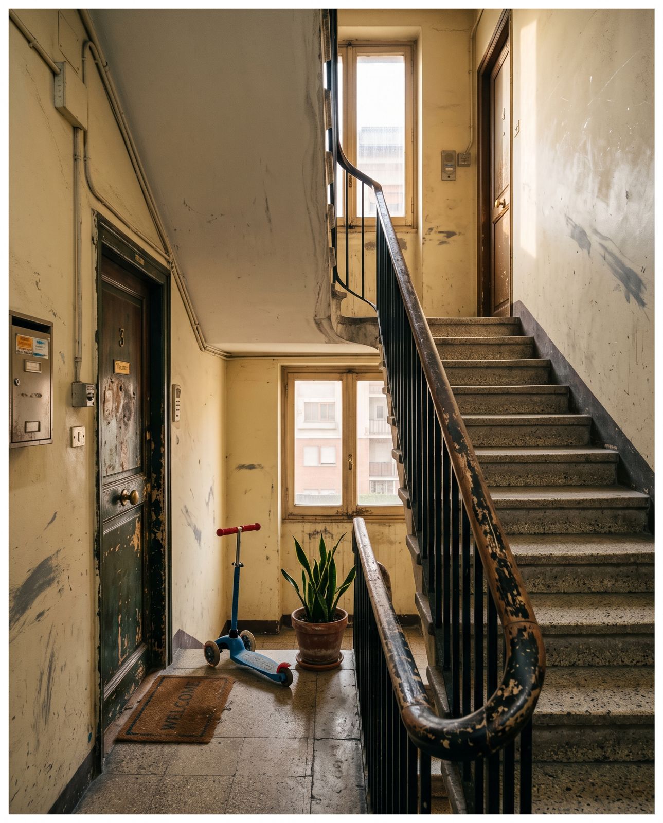 Treppenhaus vor der Renovierung